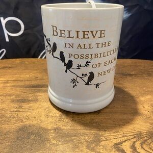 Inspirational White Ceramic Candle Holder